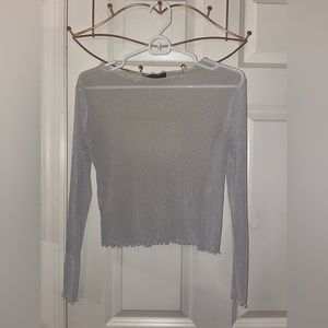 💚Brandy Melville Sparkly White Long Sleeve Shirt💚2 for $15